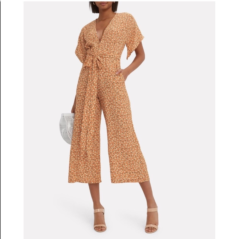 Faithfull The Brand Cedric Jumpsuit Vintage Bloom Peach Floral Women’s Large 8